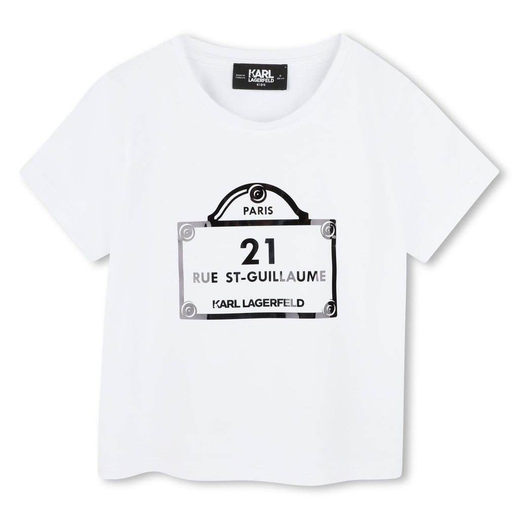 Karl Lagerfeld T-shirt Jellybeanzkids Karl Lagerfeld Girls Graphic Short Sleeve T-shirt- White