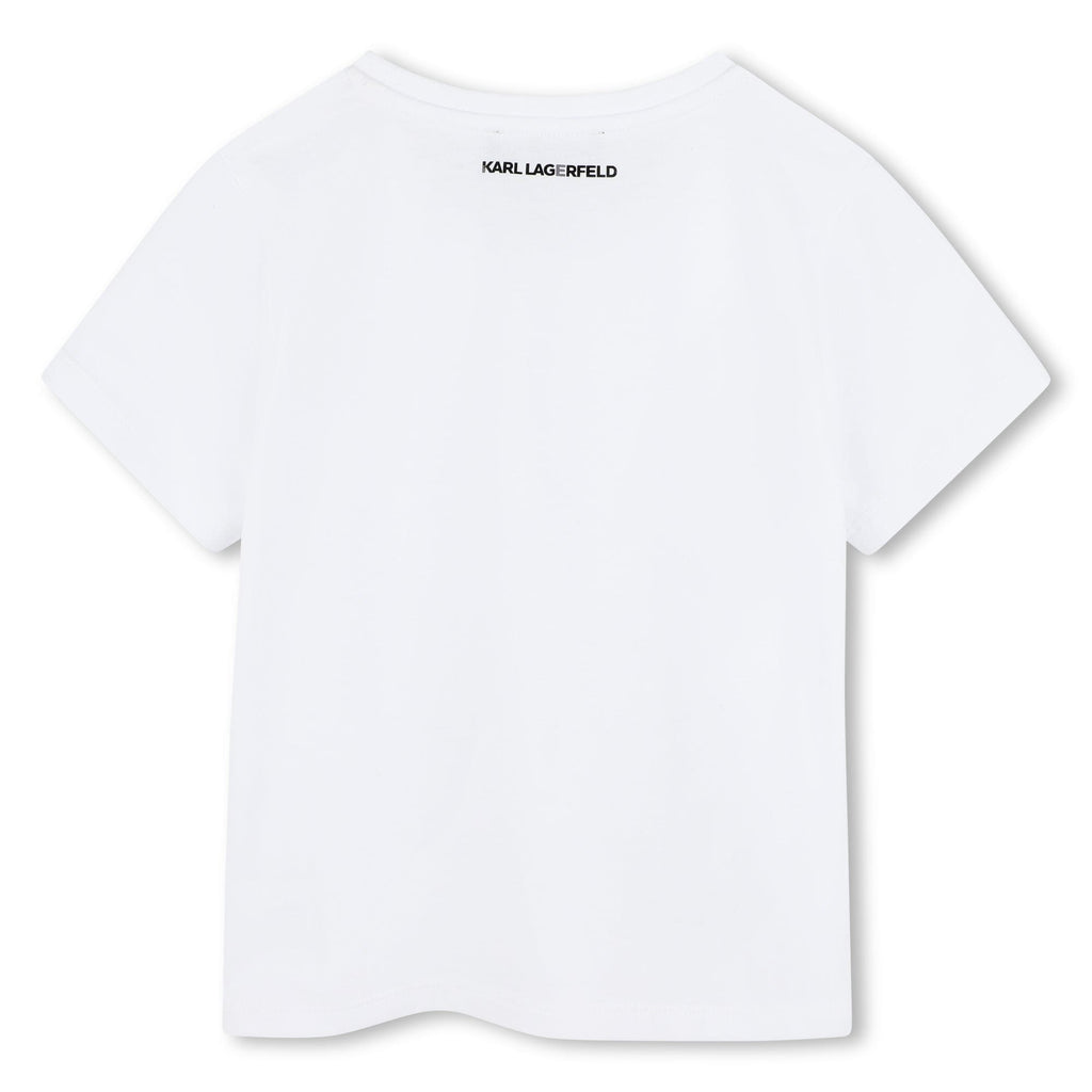 Karl Lagerfeld T-shirt Jellybeanzkids Karl Lagerfeld Girls Graphic Short Sleeve T-shirt- White