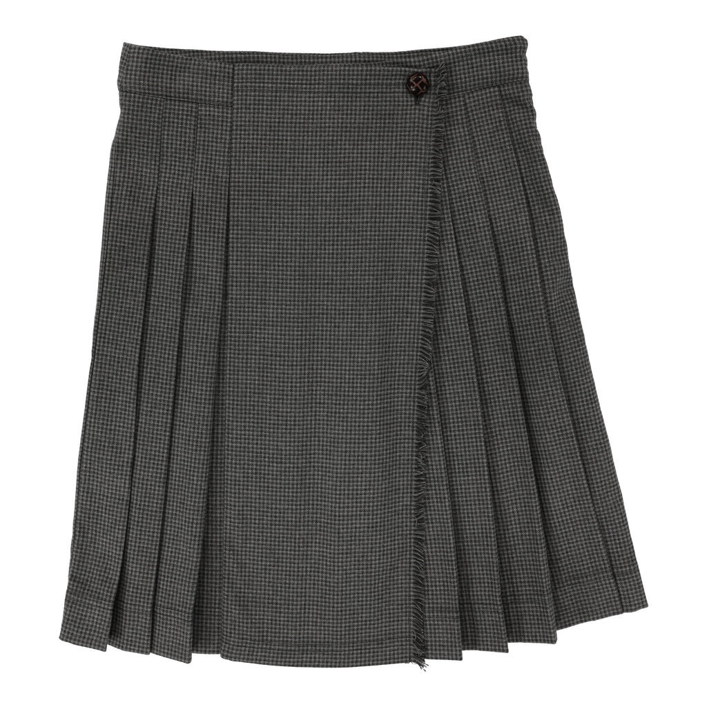 Lil Legs Kilt Skirt- Grey Houndstooth