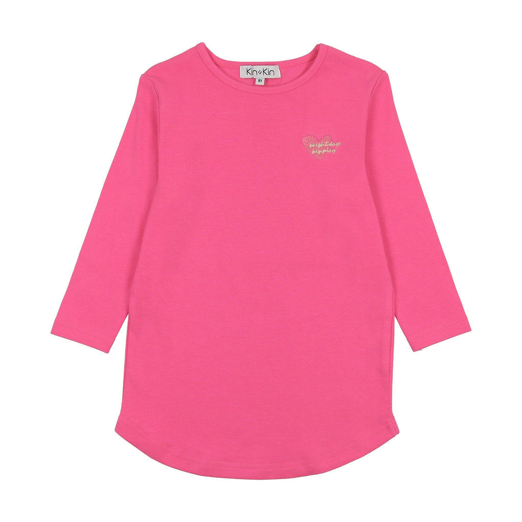 Kin+Kin T-shirt Jellybeanzkids Kin + Kin Solid Girls Long Sleeve T-shirt -Pink