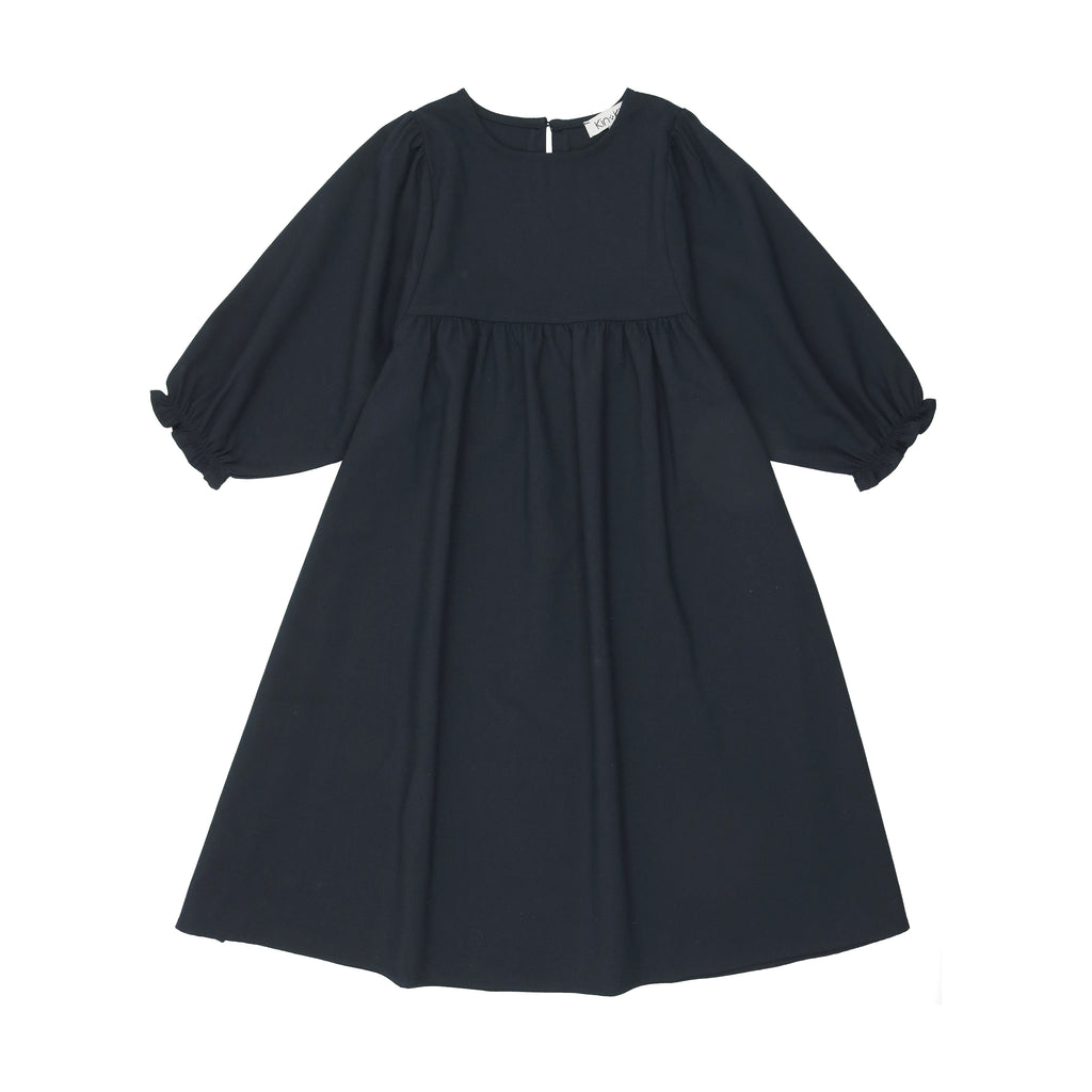 Kin+ Kin Gathered Dress + Knit Bit Vest- Navy