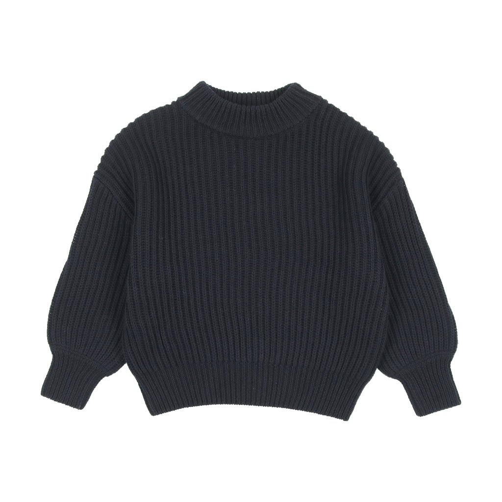 Kin+ Kin Fisherman Ribbed Sweater- Navy