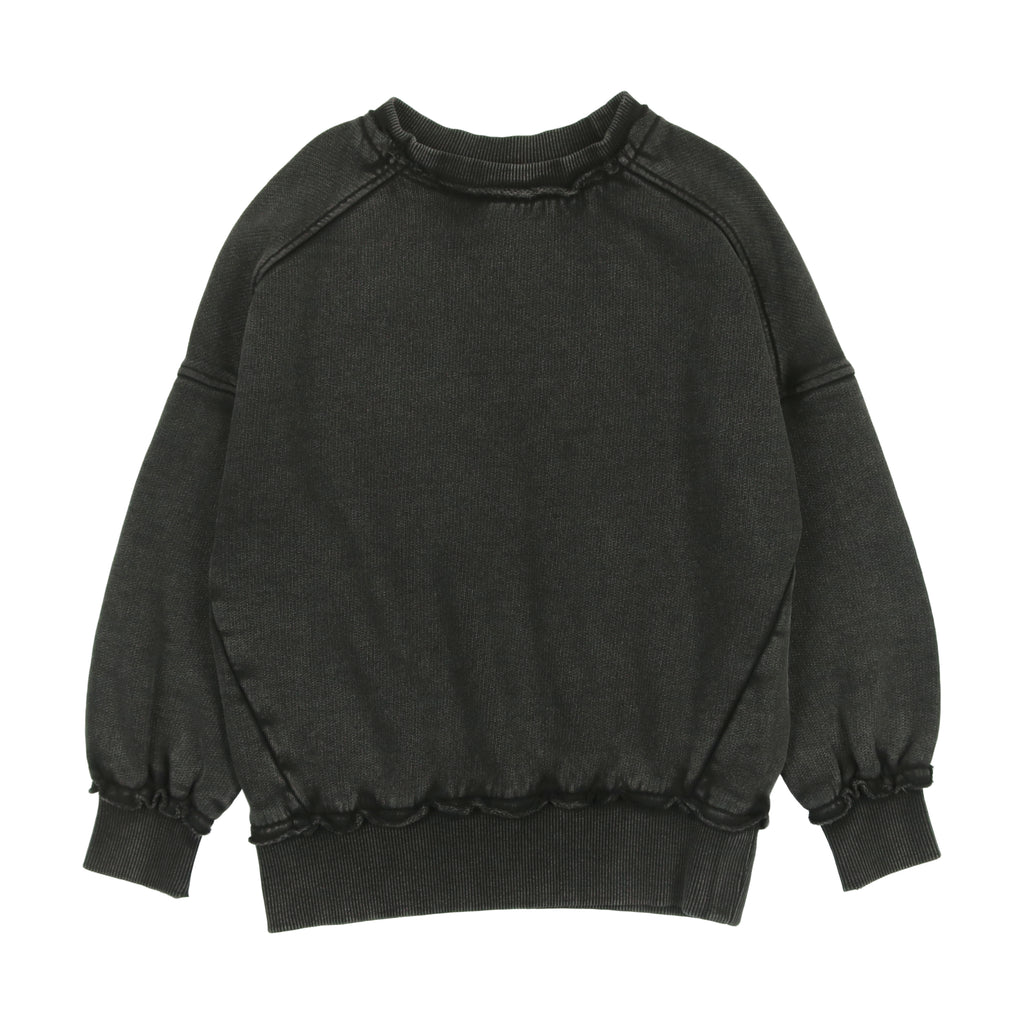 Kin+ Kin French Terry Washed Sweatshirt- Black Denim