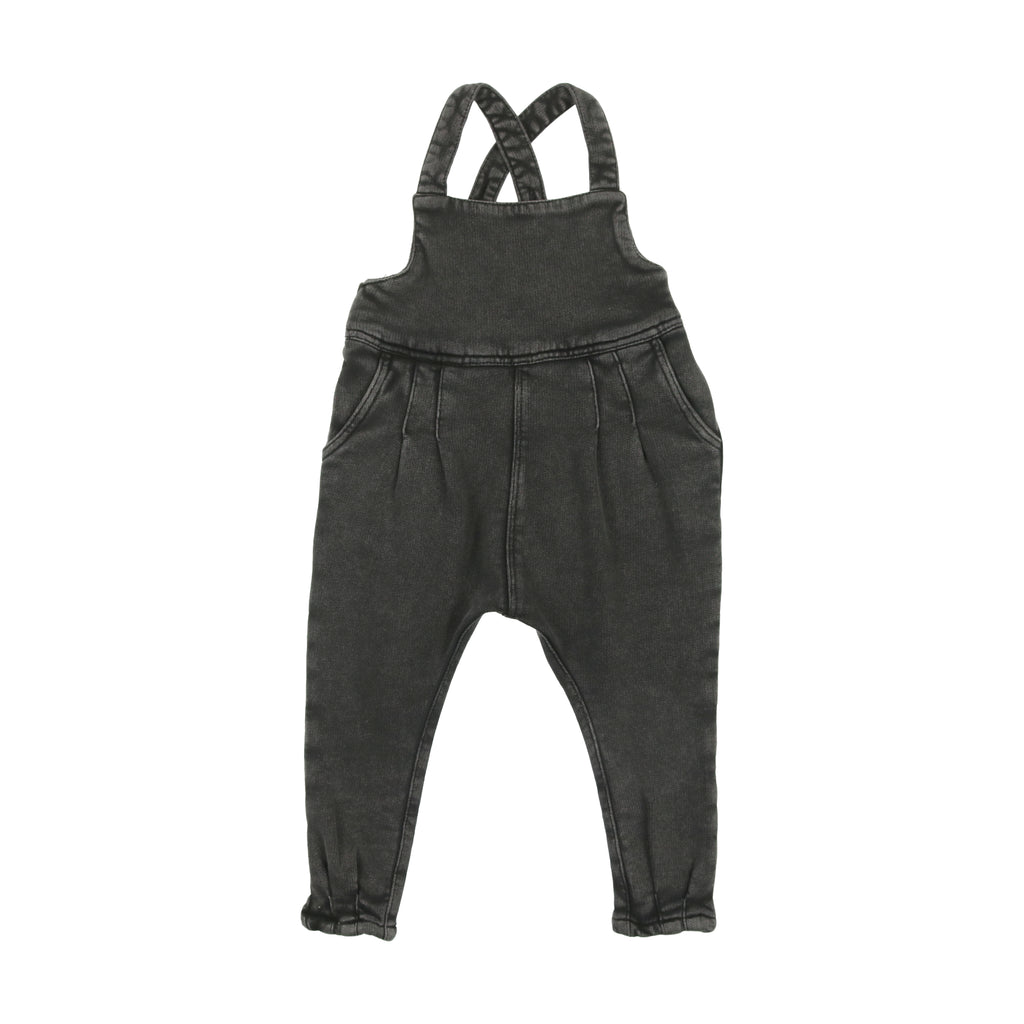 Kin+ Kin French Terry Baby Overall- Black Denim