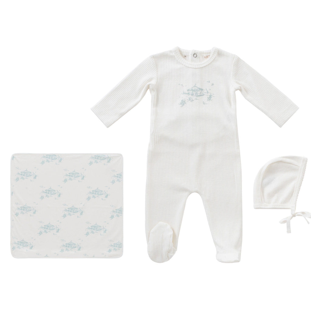 Kipp Footie Jellybeanzkids Kipp Carousel Layette Set- Blue