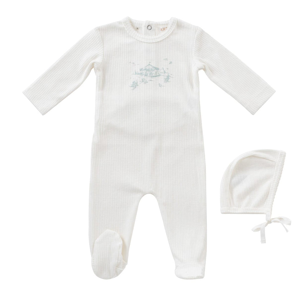 Kipp Footie Jellybeanzkids Kipp Carousel Layette Set- Blue