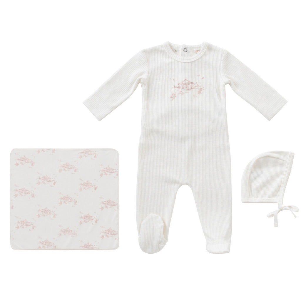 Kipp Footie Jellybeanzkids Kipp Carousel Layette Set- Pink