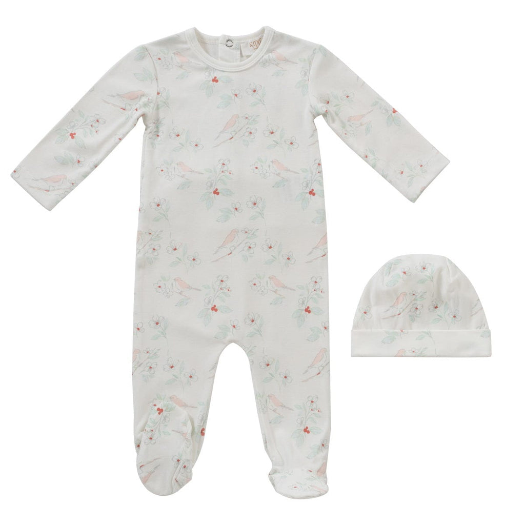 Kipp Footie Jellybeanzkids Kipp Nestling Footie + Hat Set- Pink