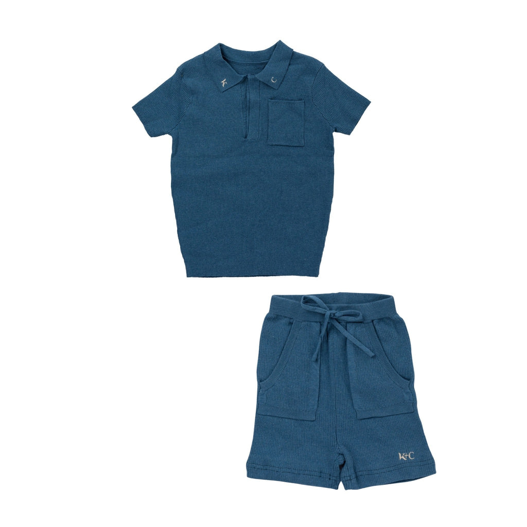 Kipp Set Jellybeanzkids Kipp Hayden Ribbed Knit Set- Aqua