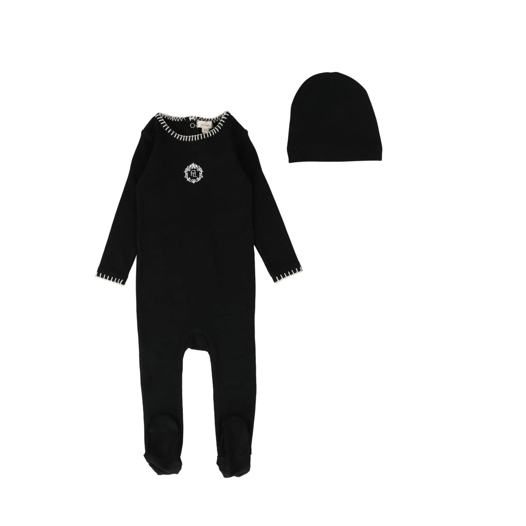 Lil Legs Footie Jellybeanzkids Lil Legs Emblem Footie Set- Black