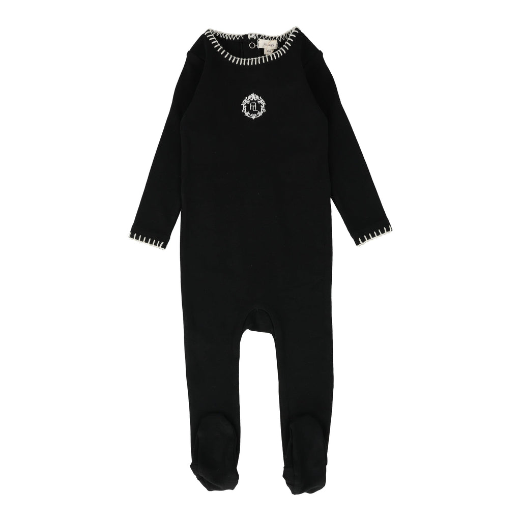 Lil Legs Footie Jellybeanzkids Lil Legs Emblem Footie Set- Black