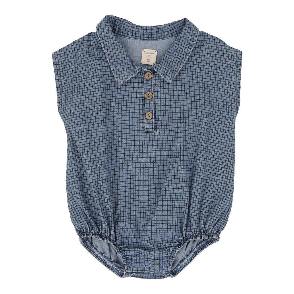 Lil Legs Romper Jellybeanzkids Lil Legs Checked Denim Romper