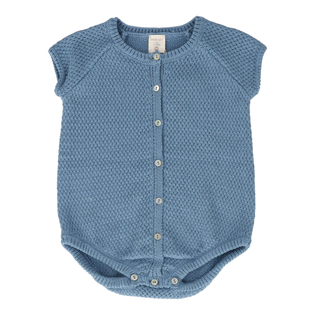 Lil Legs Romper Jellybeanzkids Lil Legs Knit Boys Romper-Blue