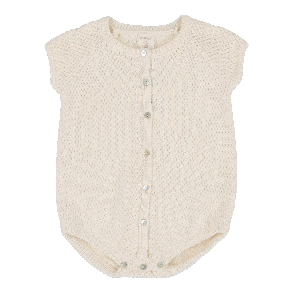 Lil Legs Romper Jellybeanzkids Lil Legs Knit Boys Romper-Natural Ivory