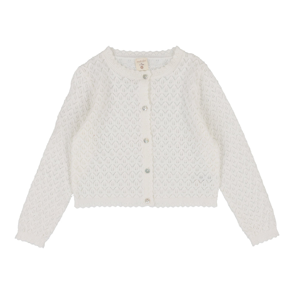 Lil Legs Romper Jellybeanzkids Lil Legs Knit Pointelle Cardigan- White