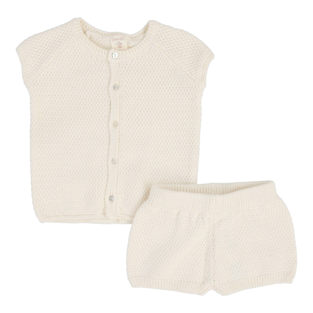 Lil Legs set Jellybeanzkids Lil Legs Knit Boys Set-Natural Ivory