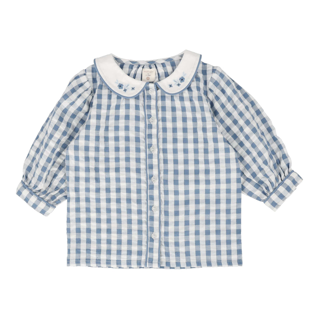 Lil Legs Shirt Jellybeanzkids Lil Legs Gingham Girls Shirt - Bright Blue