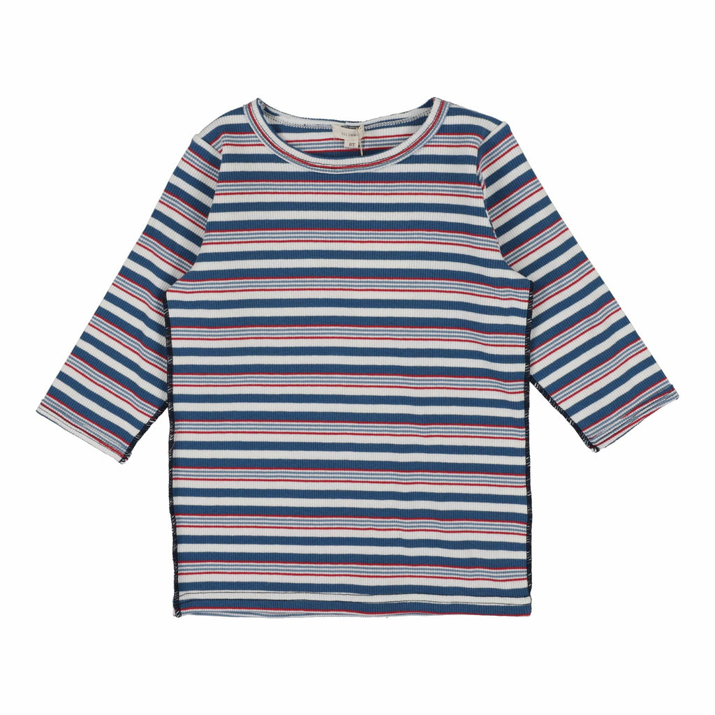 Lil Legs T-shirt Jellybeanzkids Lil Legs Basic Girls Tee Three Quarter Sleeves- MultiStripe