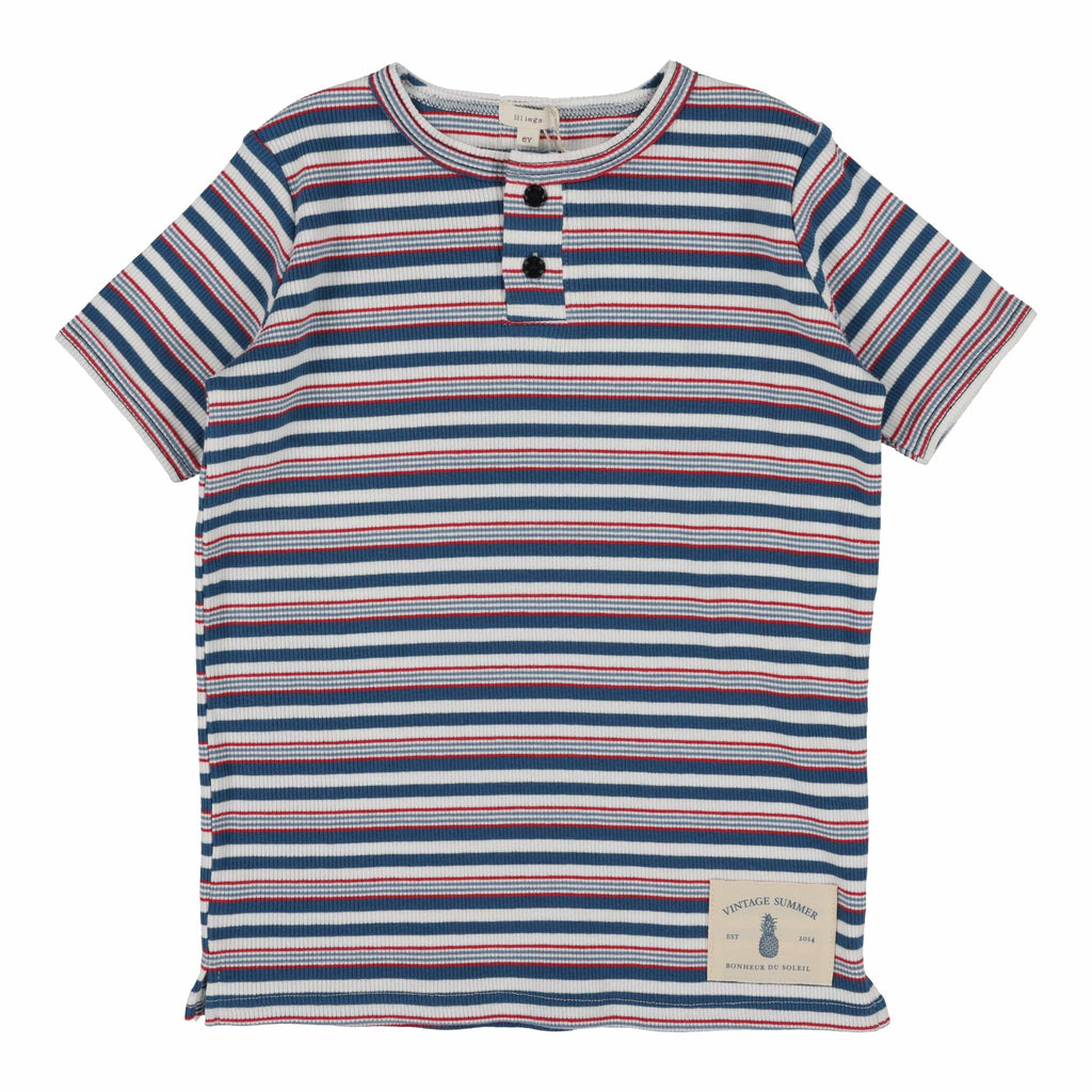 Lil Legs T-shirt Jellybeanzkids Lil Legs Boys Henley Tee - Multistripe