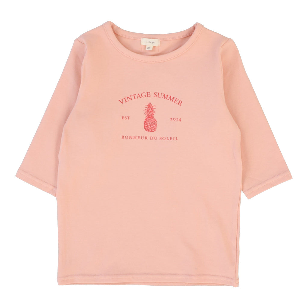 Lil Legs T-shirt Jellybeanzkids Lil Legs Girls Print Three Quater Sleeves- Coral