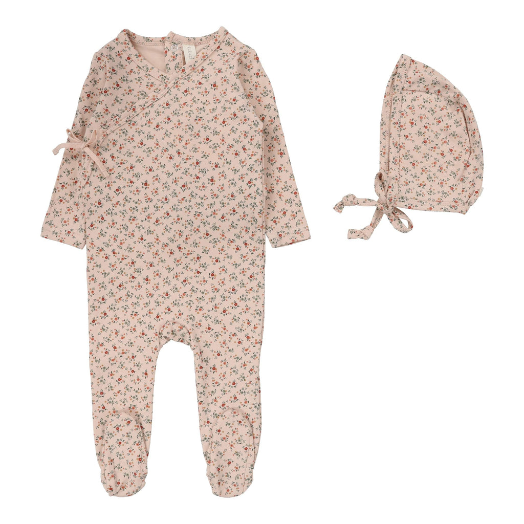 Lilette by Lil Legs Footie Jellybeanzkids Lilette Bouquet Floral Footie Set- Rose/ Floral