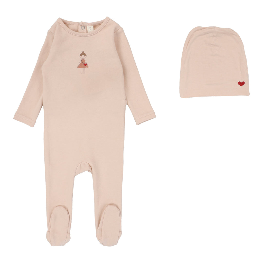 Lilette by Lil Legs Footie Jellybeanzkids Lilette Doll Footie Set- Pink