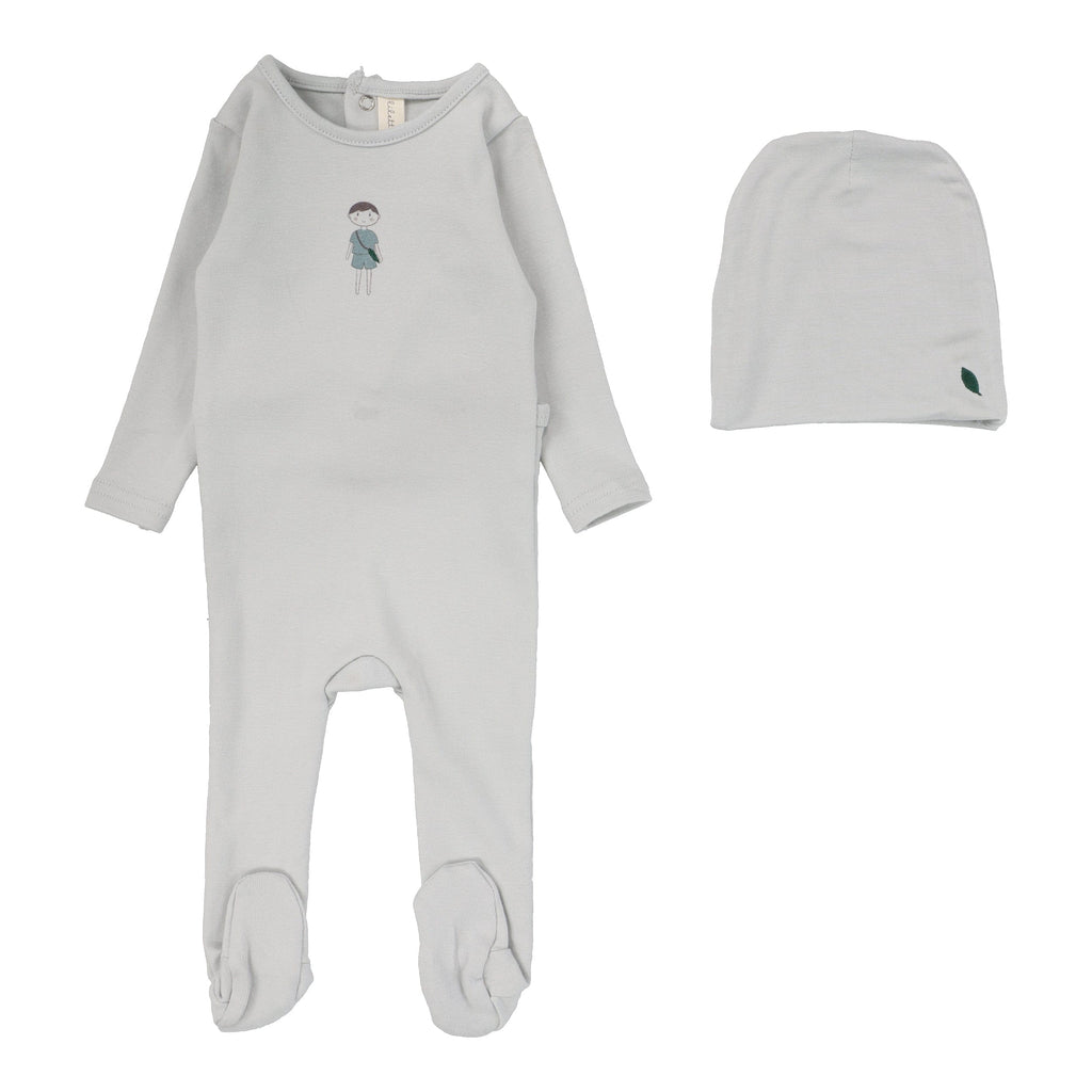 Lilette by Lil Legs Footie Jellybeanzkids Lilette Doll Footie Set- Seafoam