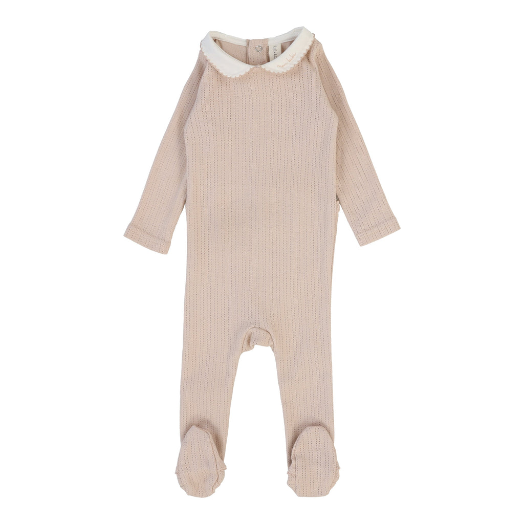 Lilette by Lil Legs Footie Jellybeanzkids Lilette Edged Collar Footie-Blush