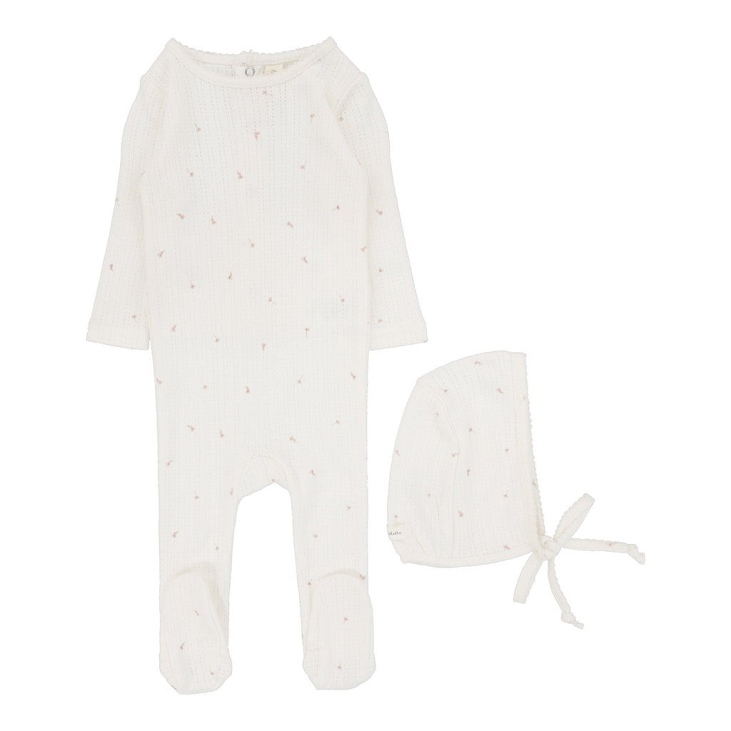 Lilette by Lil Legs Footie Jellybeanzkids Lilette Printed Pointelle Set- Cream Floral