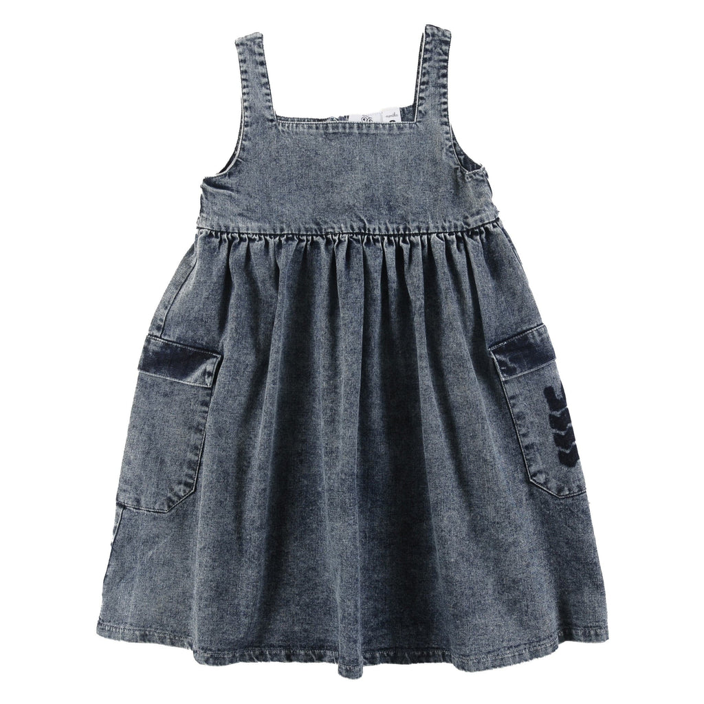 Loud dress Jellybeanzkids Loud Summer Dress-Mid Blue Stone wash