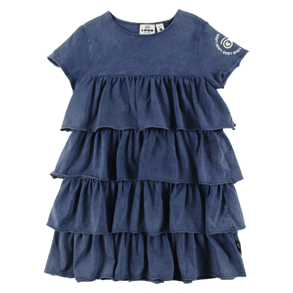 Loud dress Jellybeanzkids Loud Tired Layer Dress-Navy Marble Dye