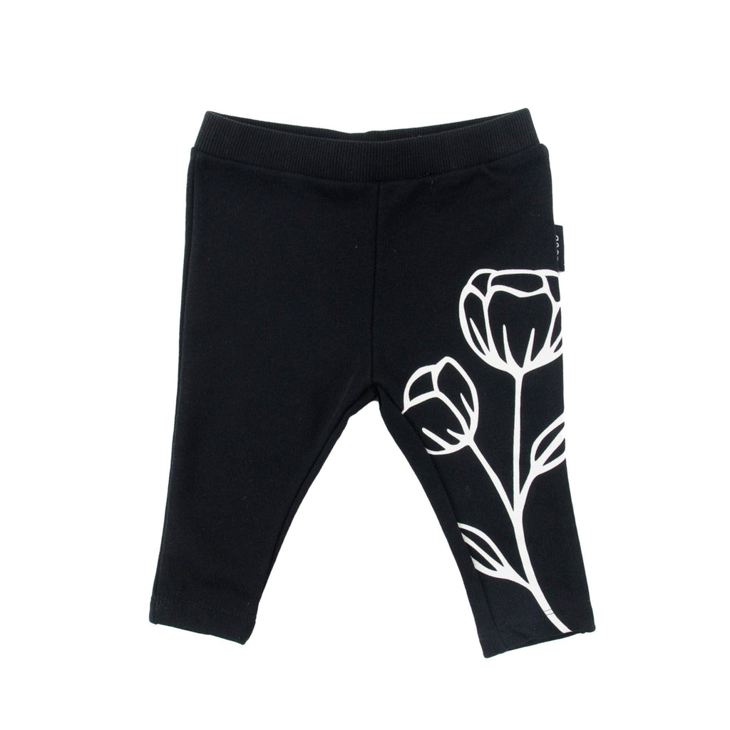 Loud Leggings Jellybeanzkids Loud Flower Print Leggings-Black/Ecru