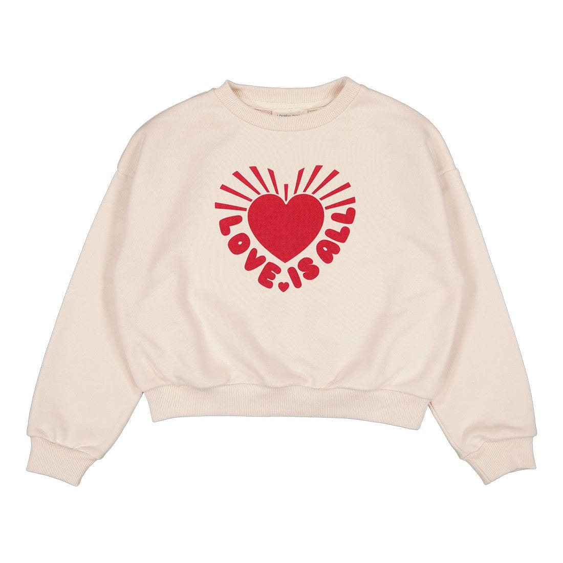 Louis Louise Sweat Peace Velvet Love Sweater- Beige - 3