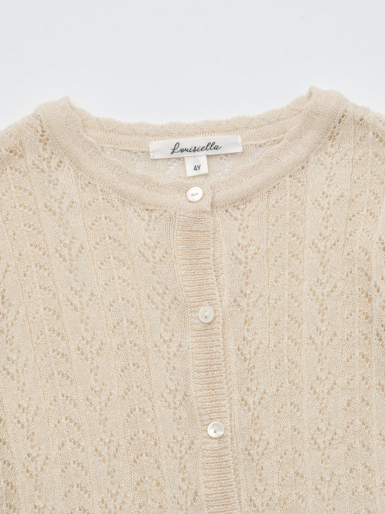 Louisiella Cardigan Jellybeanzkids Louisiella Stern Cardigan - Light Beige