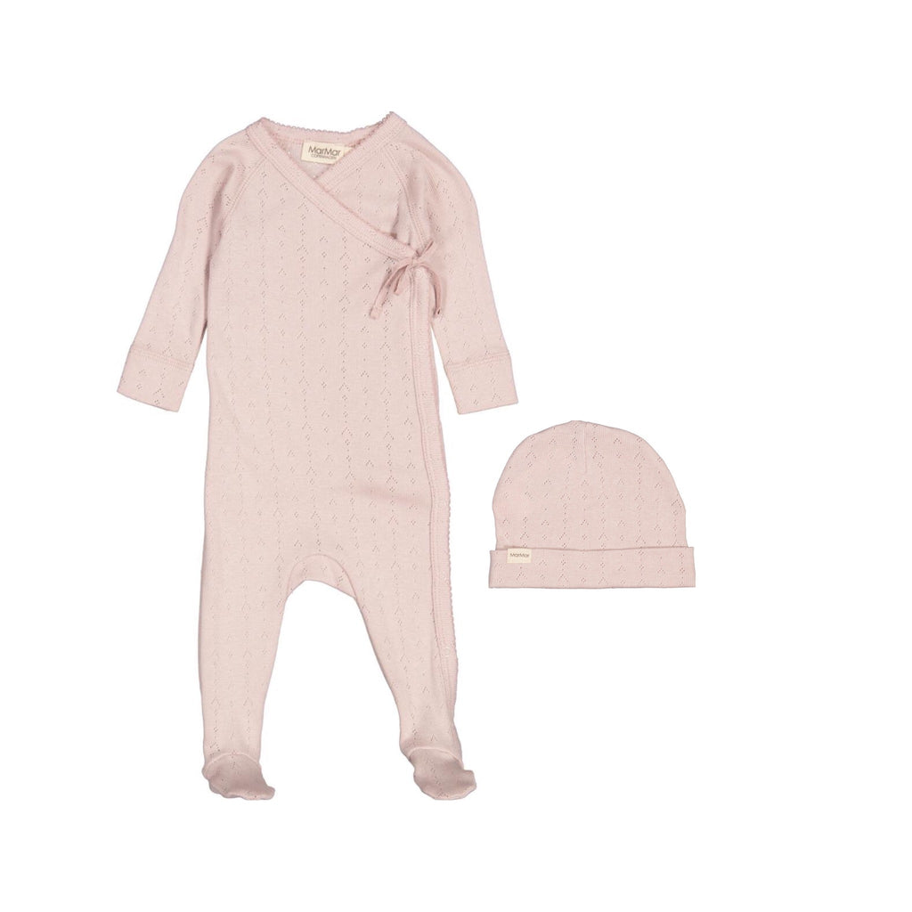 MarMar Copenhagen Footie Jellybeanzkids Marmar Modal Pointelle Footie With Beanie-Faded Rose