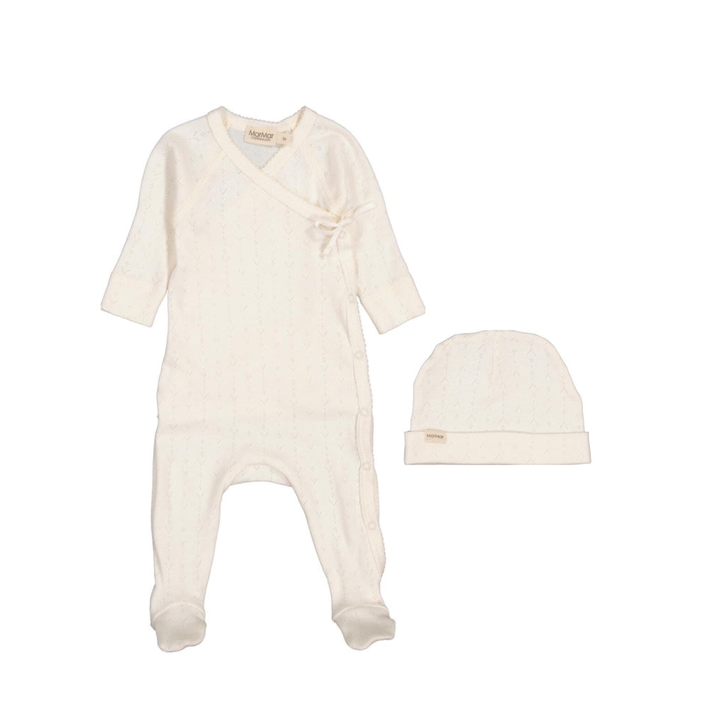 MarMar Copenhagen Footie Jellybeanzkids Marmar Modal Pointelle Footie With Beanie-White