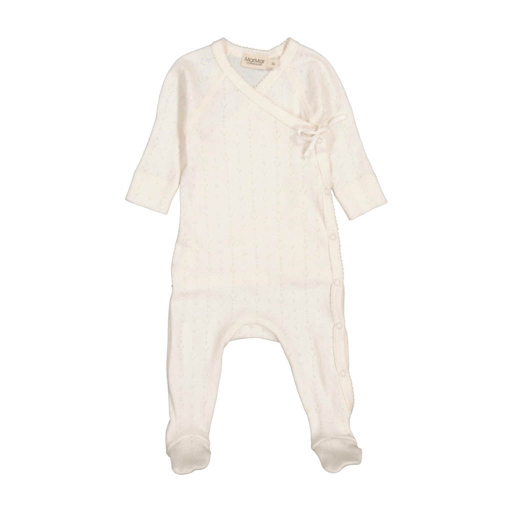 MarMar Copenhagen Footie Jellybeanzkids Marmar Modal Pointelle Footie With Beanie-White