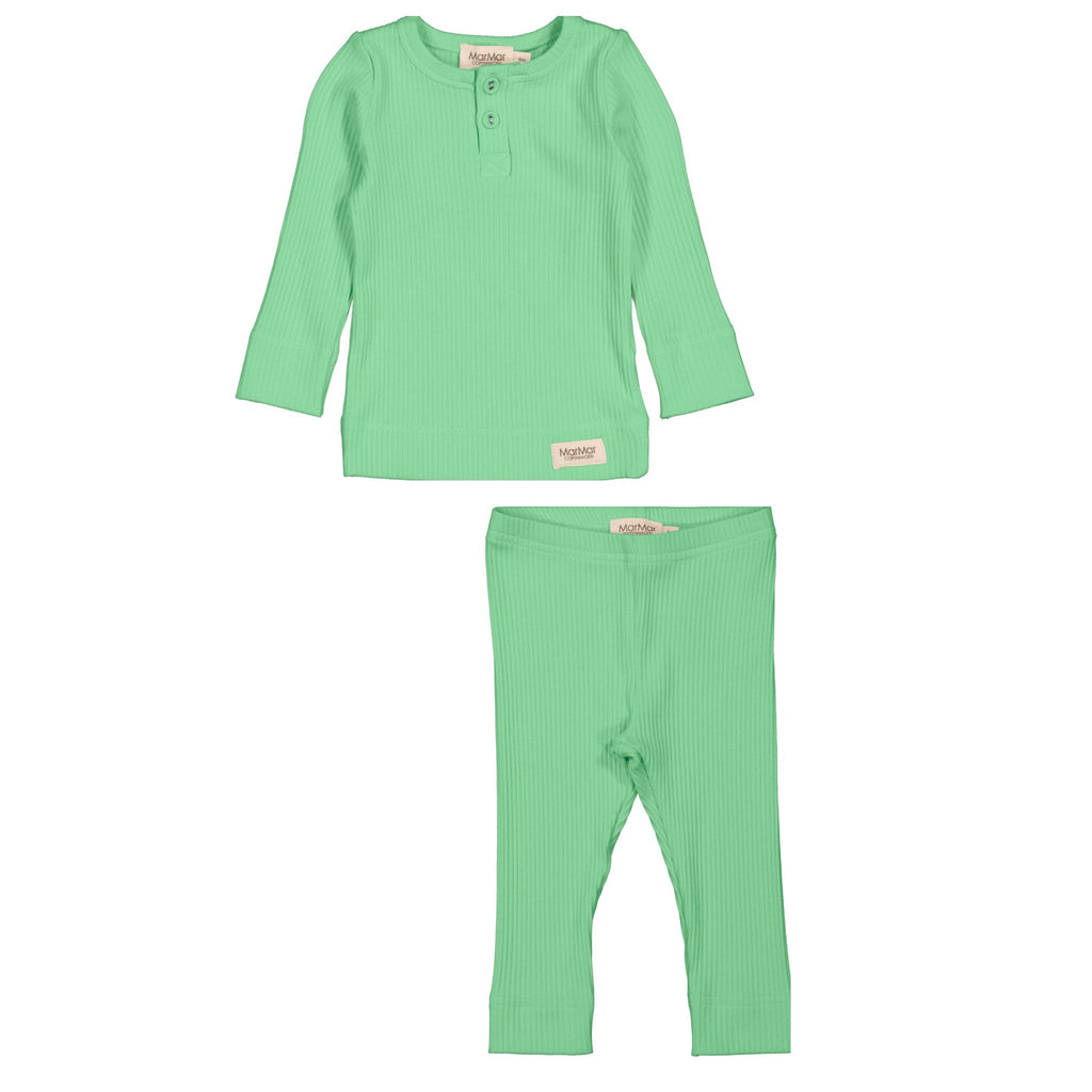 MarMar Copenhagen Set Jellybeanzkids Marmar Ribbed Set- Cale Green