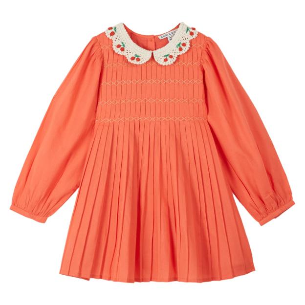 Emile Et Ida Crochet Collar Pleated Dress