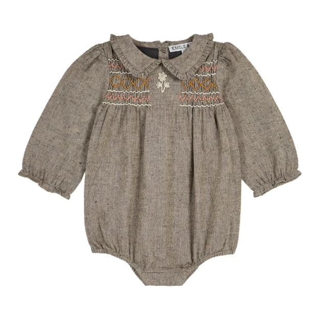 Emile Et Ida Tweed Brodee Romper