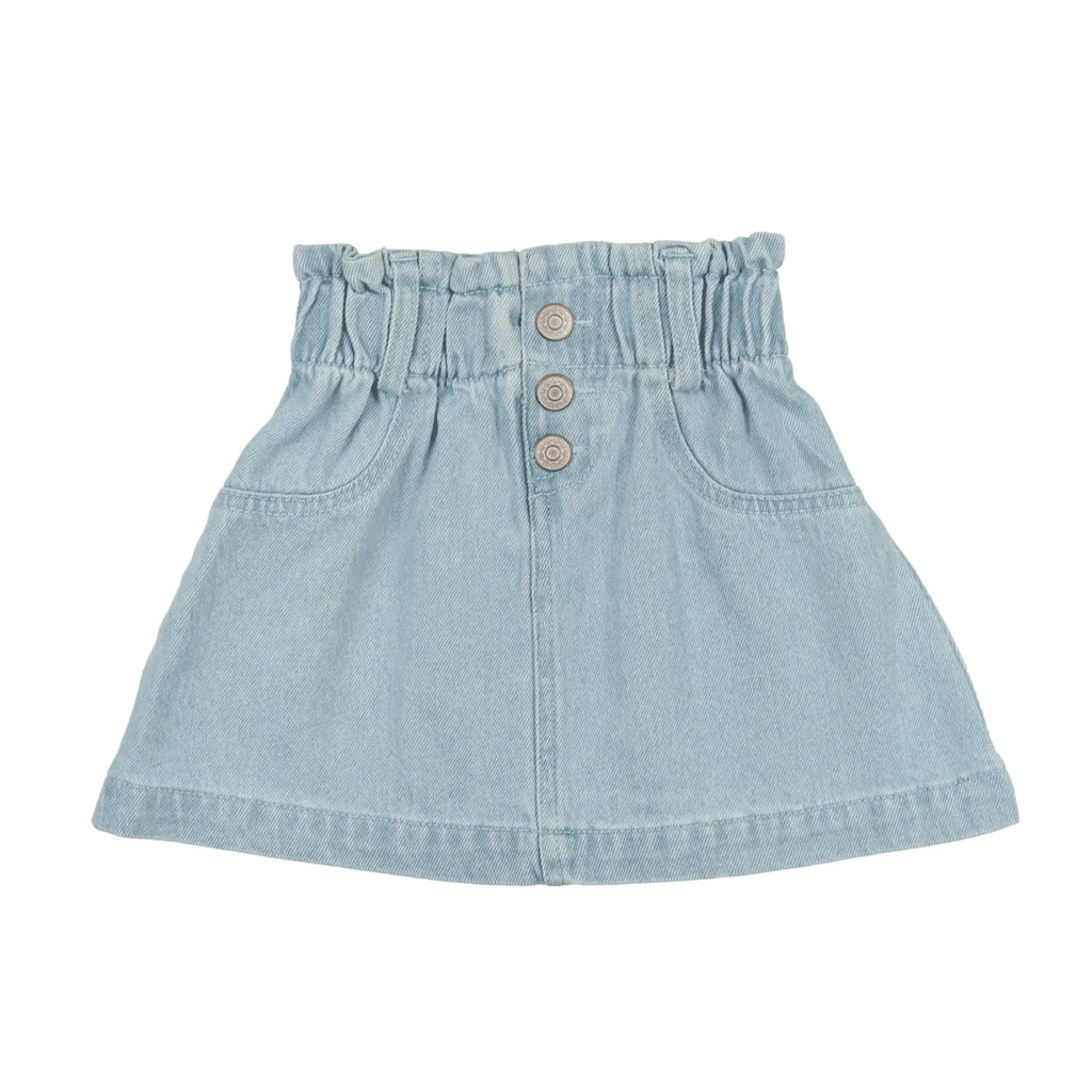 Lil Legs Paperbag Skirt-Light Wash