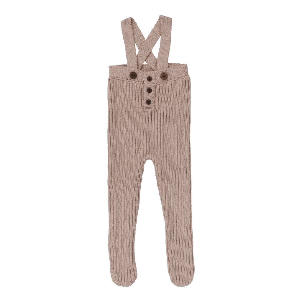 Lil Legs Rib Knit Overalls-Pink