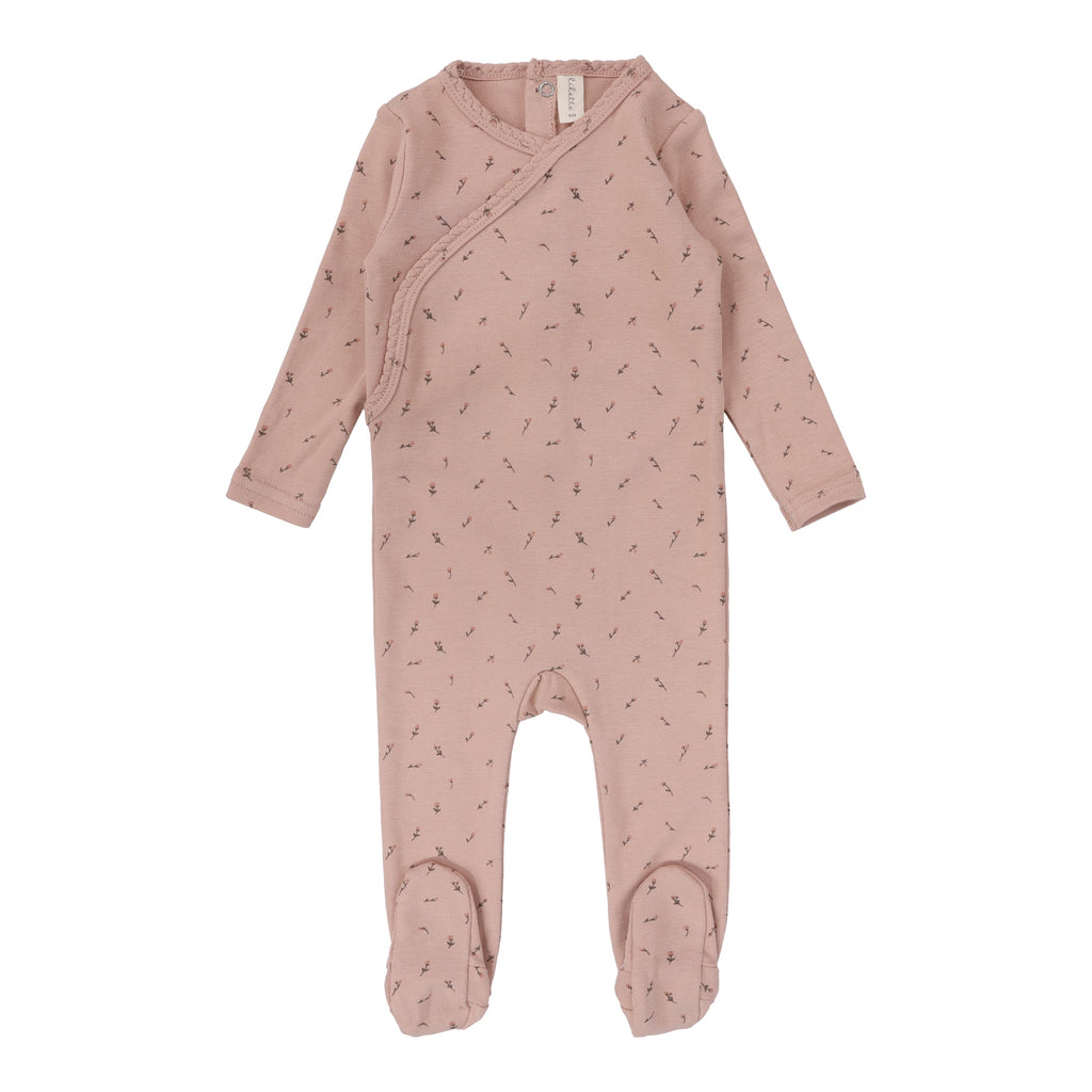 Lilette Printed Wrapover 3 Piece Set Scattered Branch- Pink