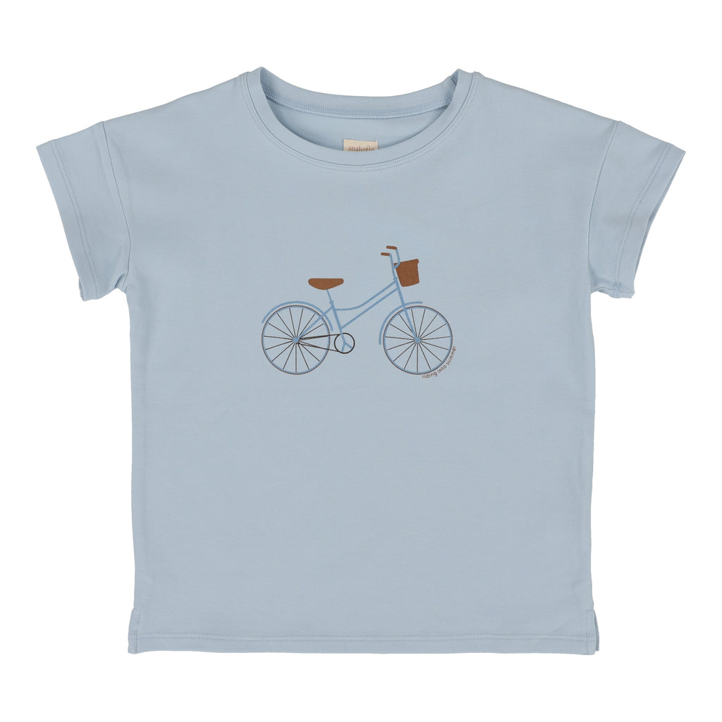 Lil Legs Boys Bike T-shirt-Light Blue