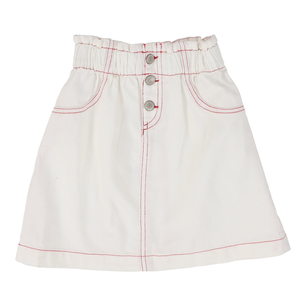 Lil Legs Denim Skirt- White