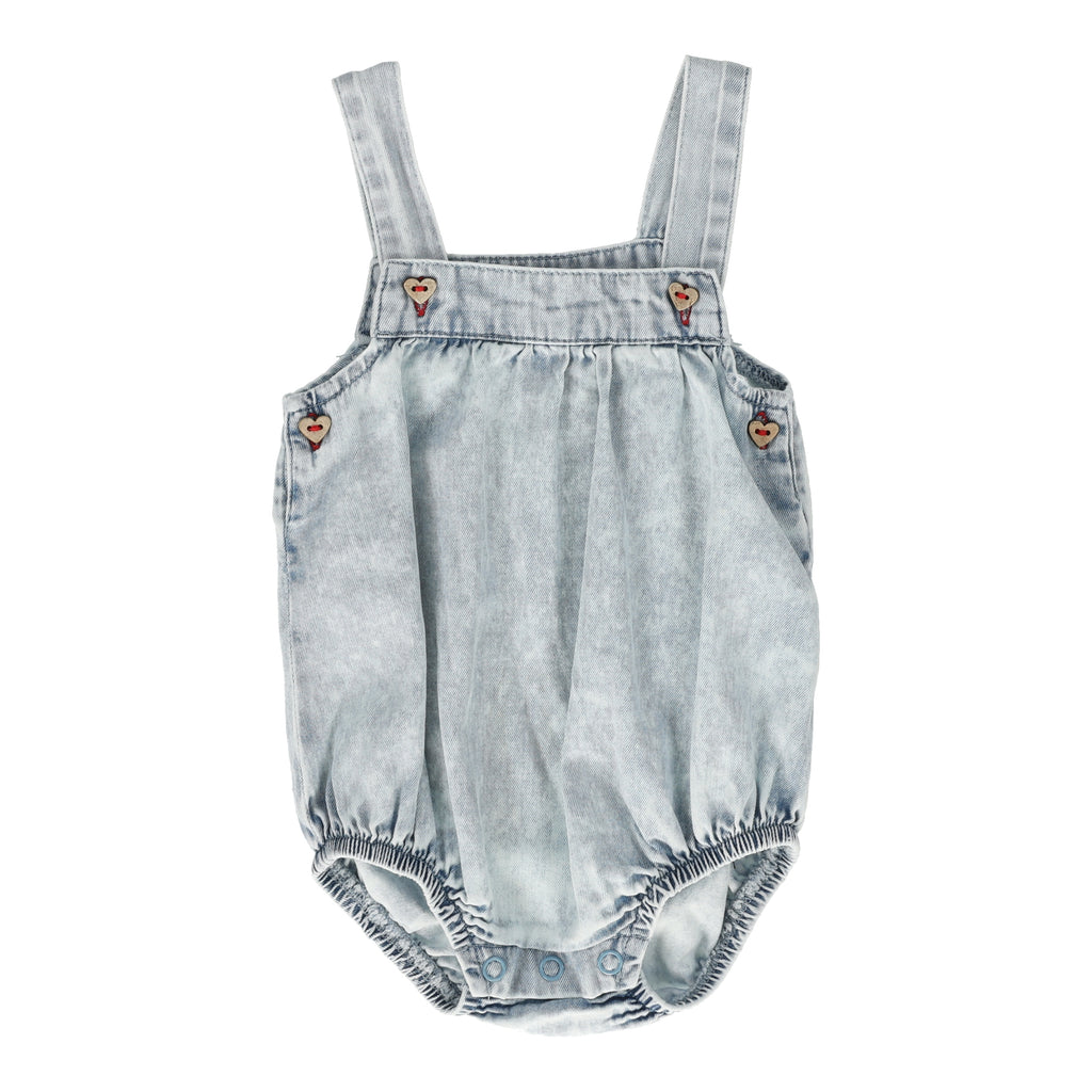 Lil Legs Girls Romper-Blue Wash