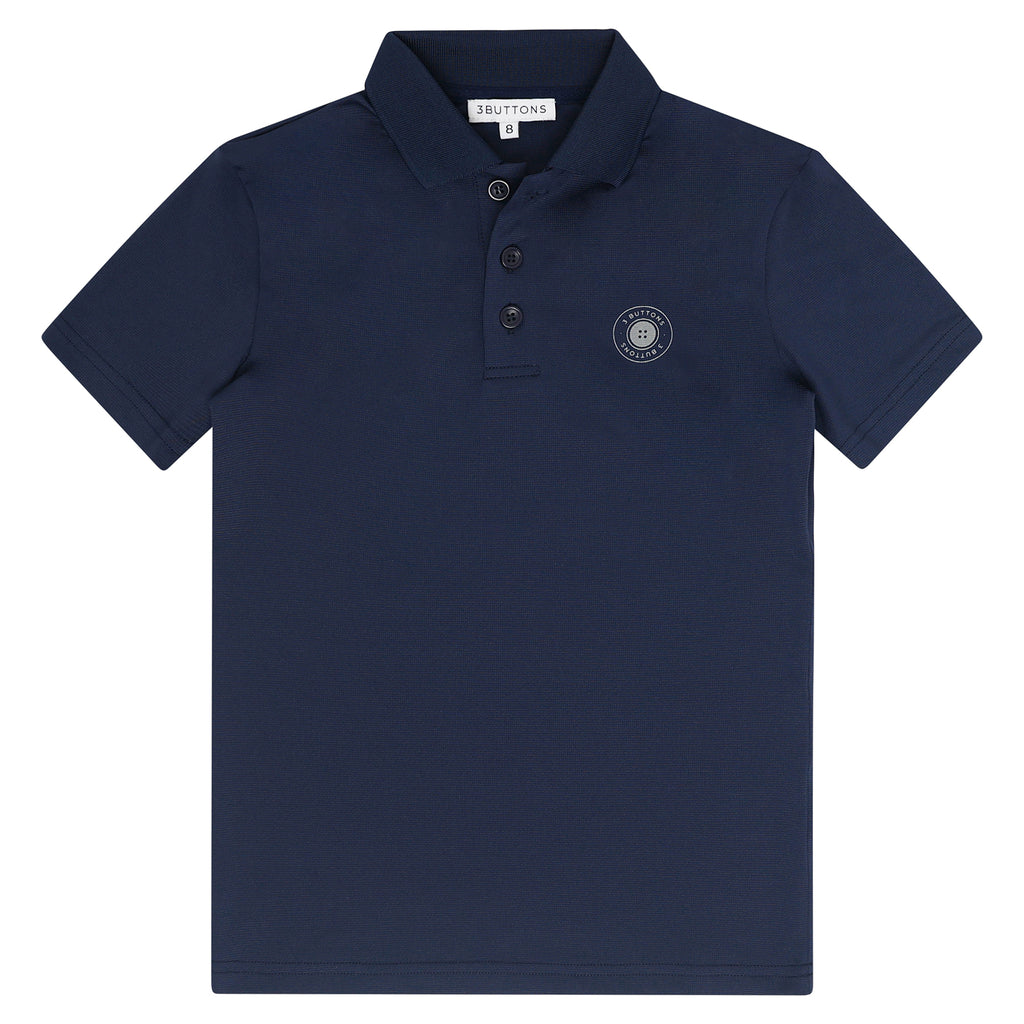 3 Buttons Logo Sport Polo - Navy