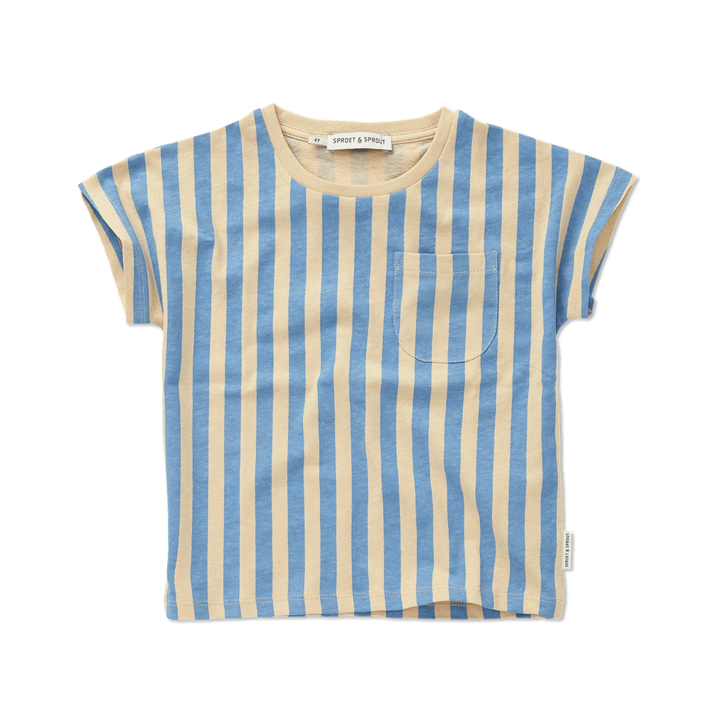 Sproet & Sprout T-shirt Jellybeanzkids Sproet Short Sleeve Striped T-shirt- Sesame