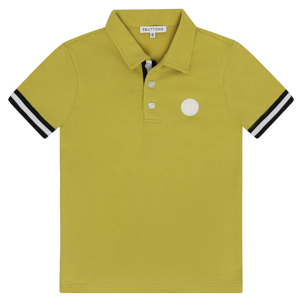 3 Buttons Stripe Polo - Lime