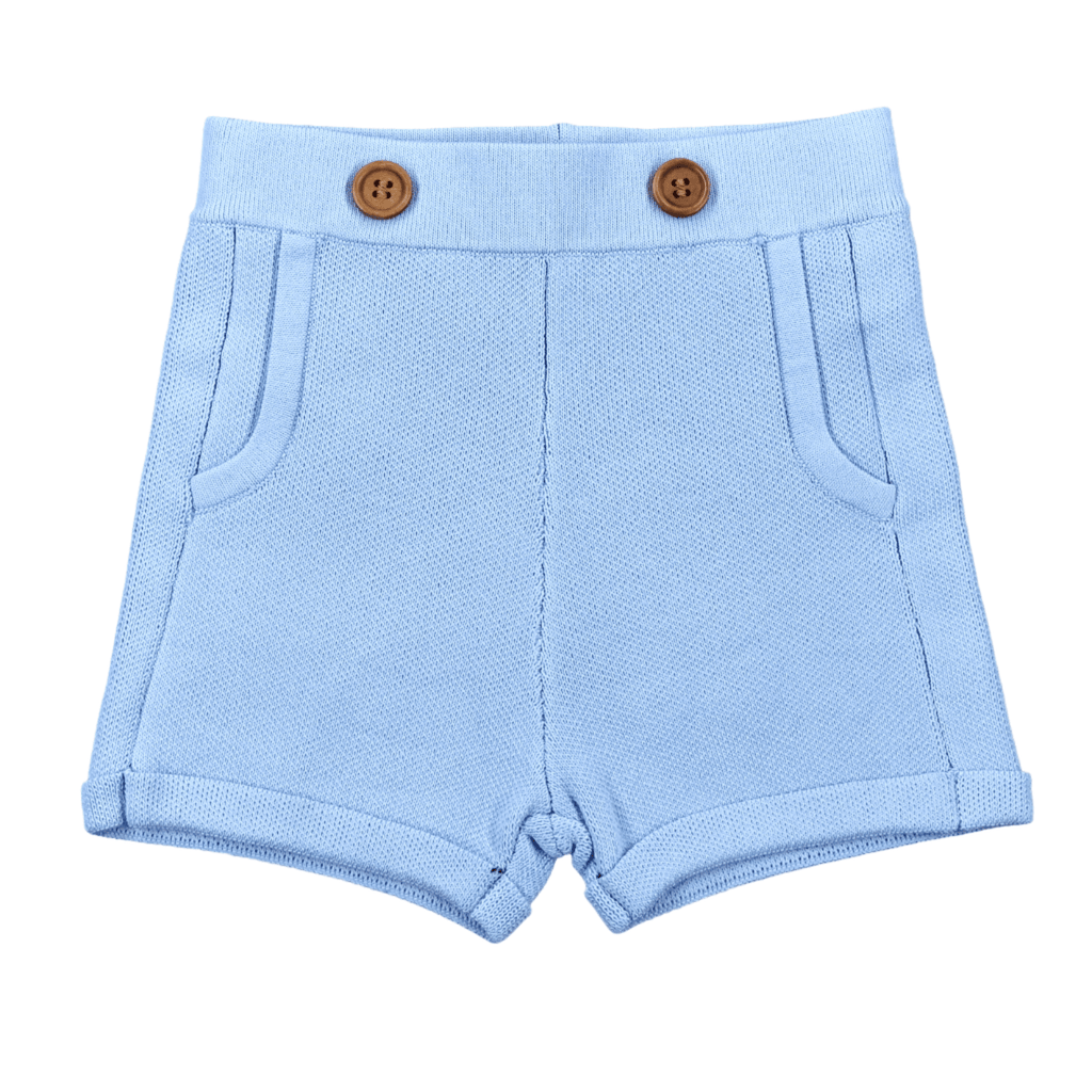 Sweet Threads shorts Jellybeanzkids Sweet Threads Ace Knit Shorts-Soft Light Blue